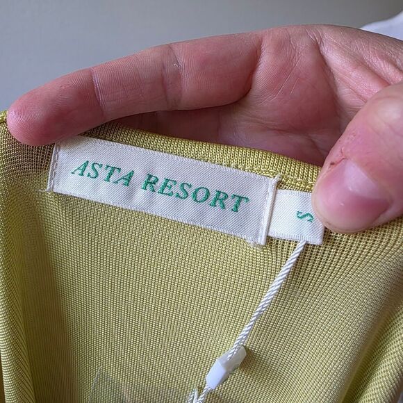 NWT Asta Resort Chloe Backless Maxi Dress Chartreuse Size Small - Picture 6 of 10